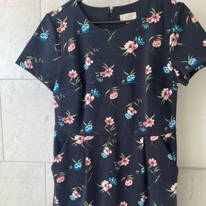 Loft Outlet Floral Mid-length Fitted Dress